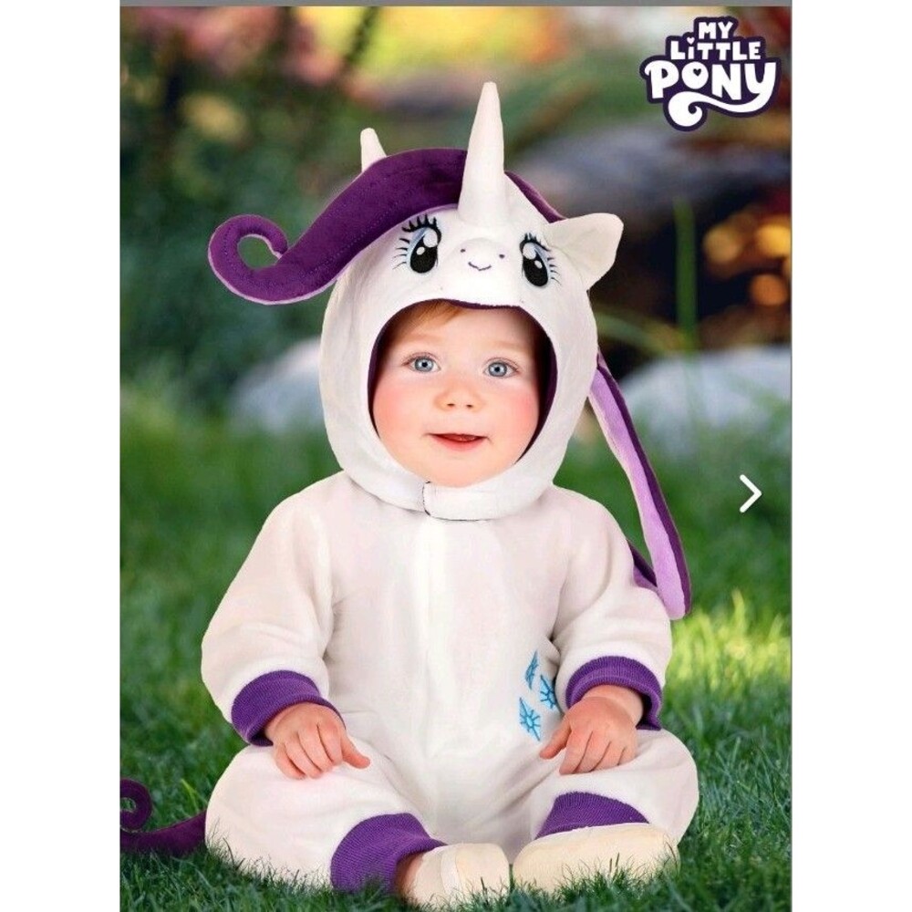 My Little Pony Rarity Infant Costume 12-18 Months Jumpsuit Headpiece Hasbro NWT